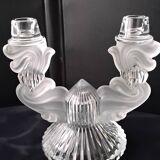 Pair of candlesticks, Bohemian crystal candle holders.