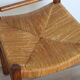 Series of 4 vintage straw and wood chairs, 1960