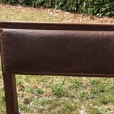 Duo of vintage church benches in solid beech