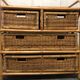 Dresser vintage Wicker/rattan and bamboo 2 large and 2 small drawers
