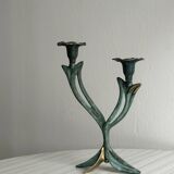 Two-branched metal candle holder