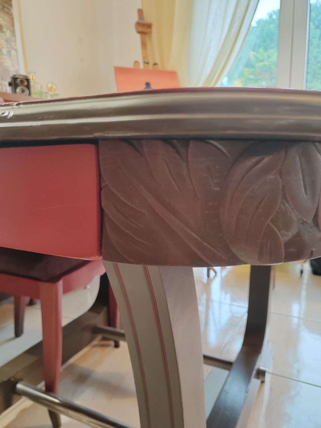 Redesigned table and chairs