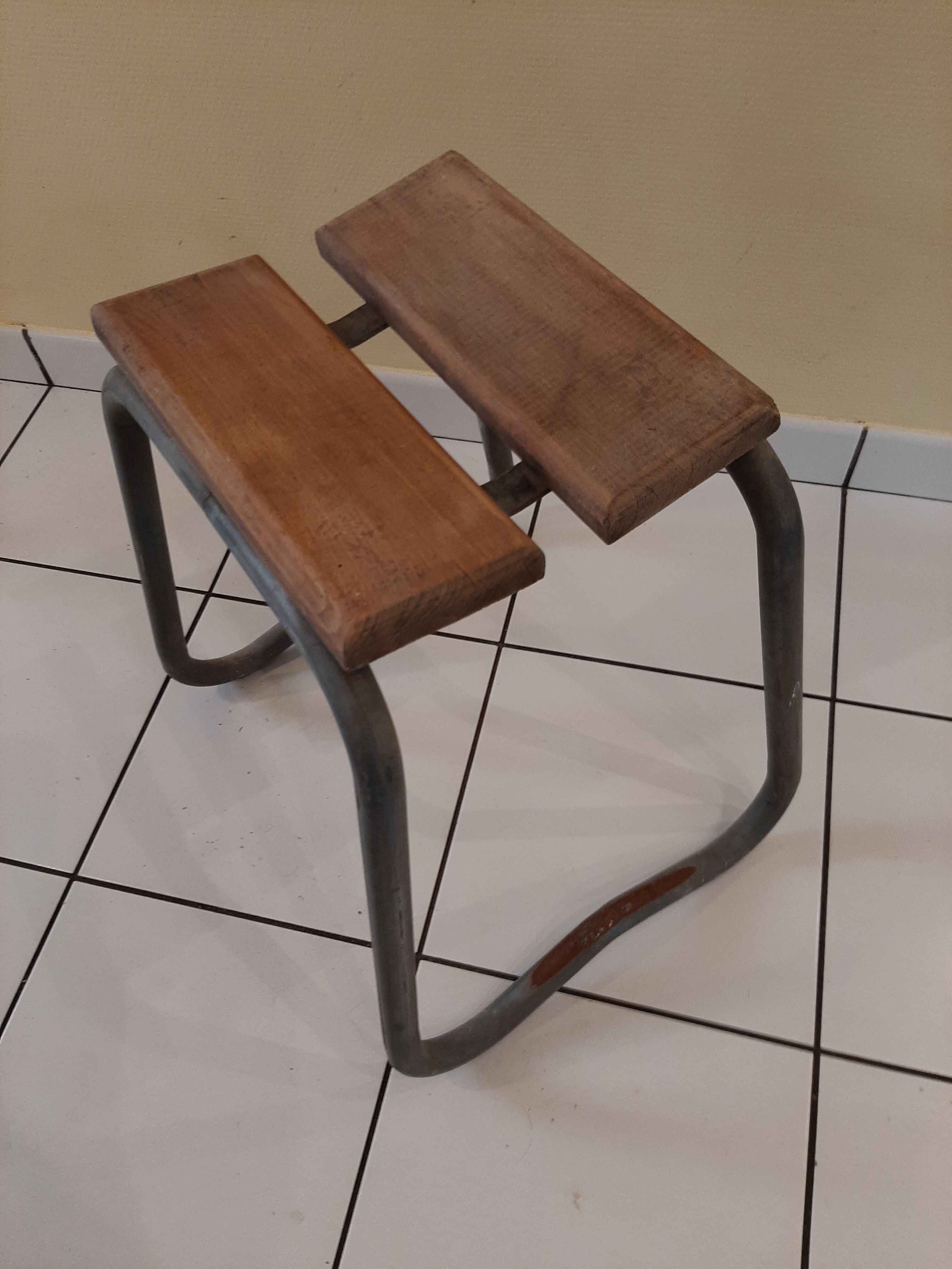 Metal and wood "industrial" stool