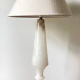 Vintage geometric alabaster stone lamp