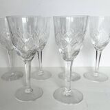 6 crystal wine glasses