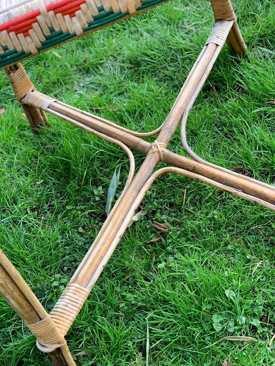 High wicker and rattan table