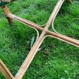 High wicker and rattan table