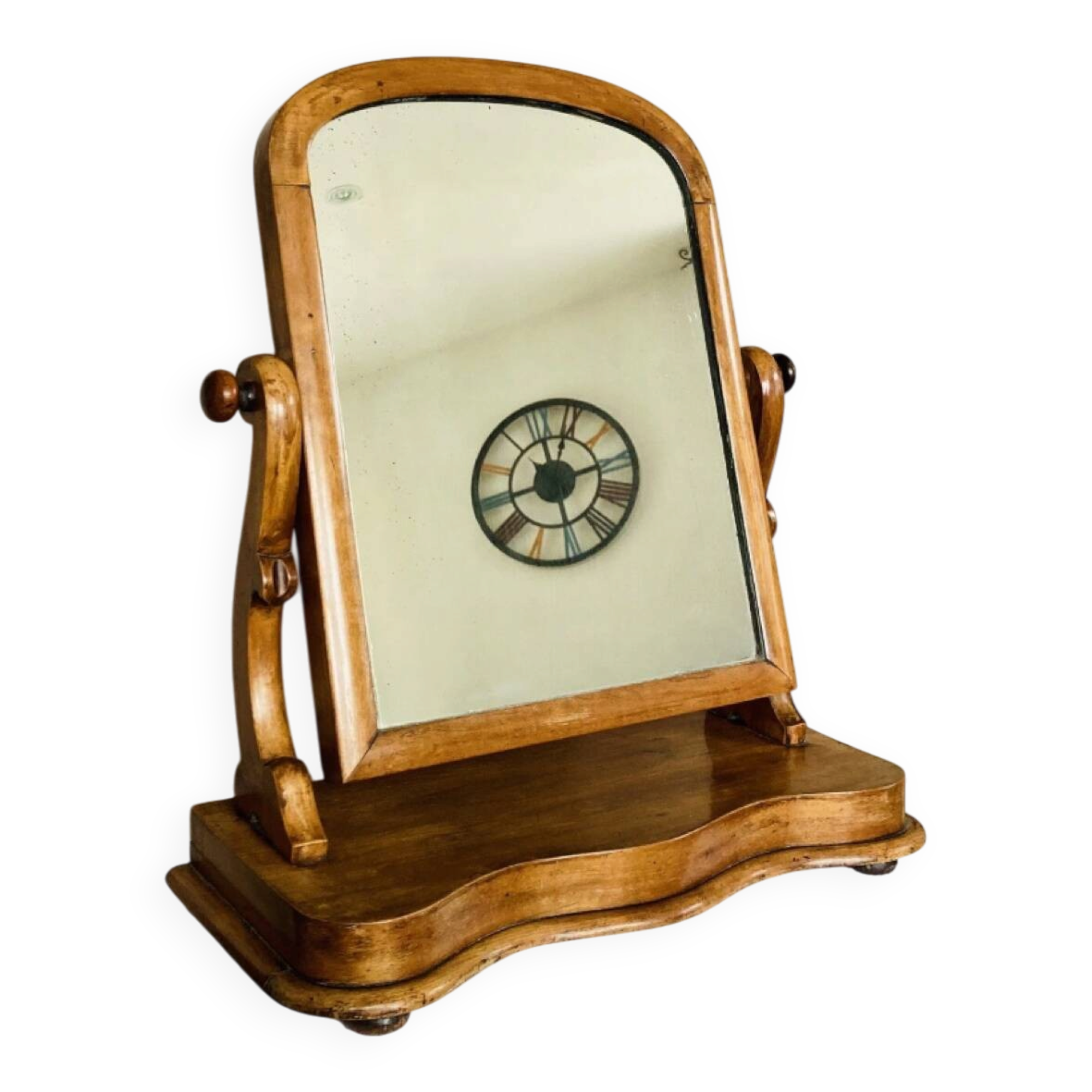 Coiffeuse de table barbière psyché Louis Philippe en noyer époque XIXe