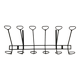 Wall-mounted coat rack with 12 hooks in handcrafted wrought iron