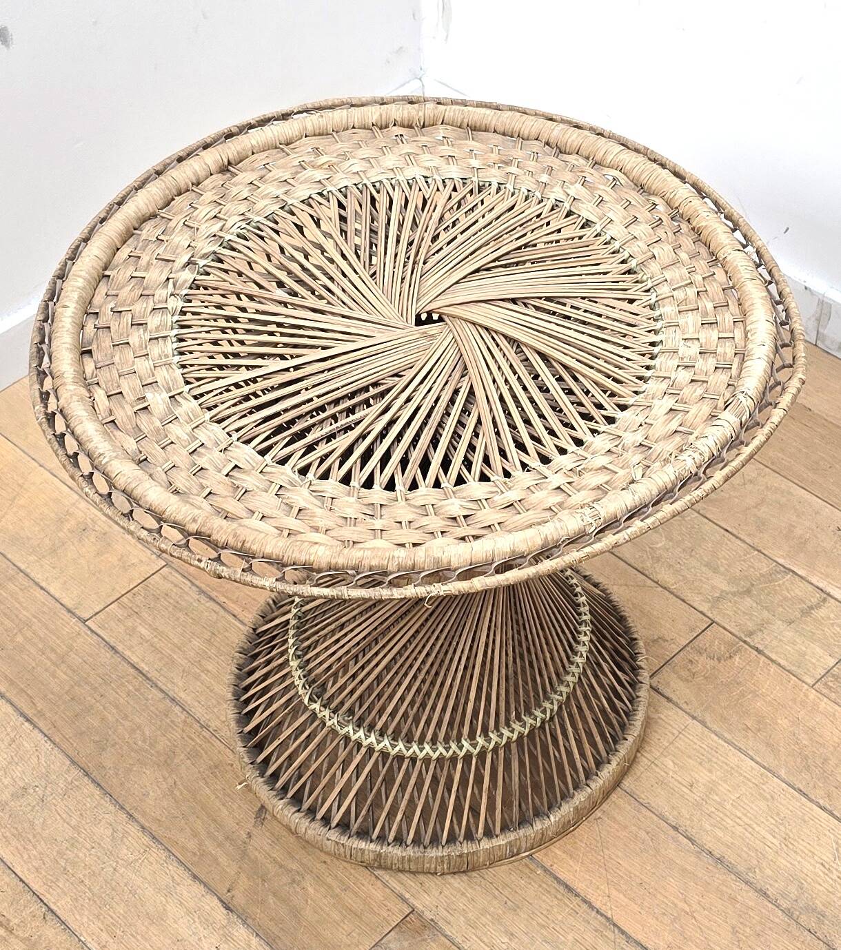 Wicker side table