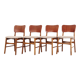 Ensemble de quatre chaises en chêne, design danois, années 70, production: Danemark
