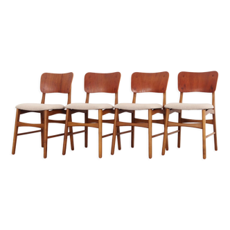 Set of four oak chairs, Danish design, 70s, production: Denmark