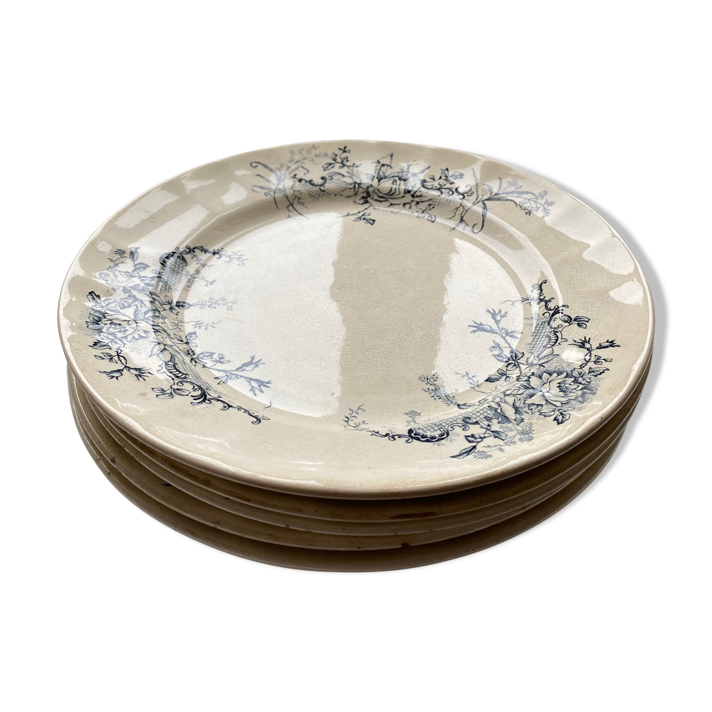 Lot de 5 assiettes en terre de fer