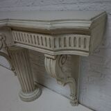 Antique French carved wooden console with central column