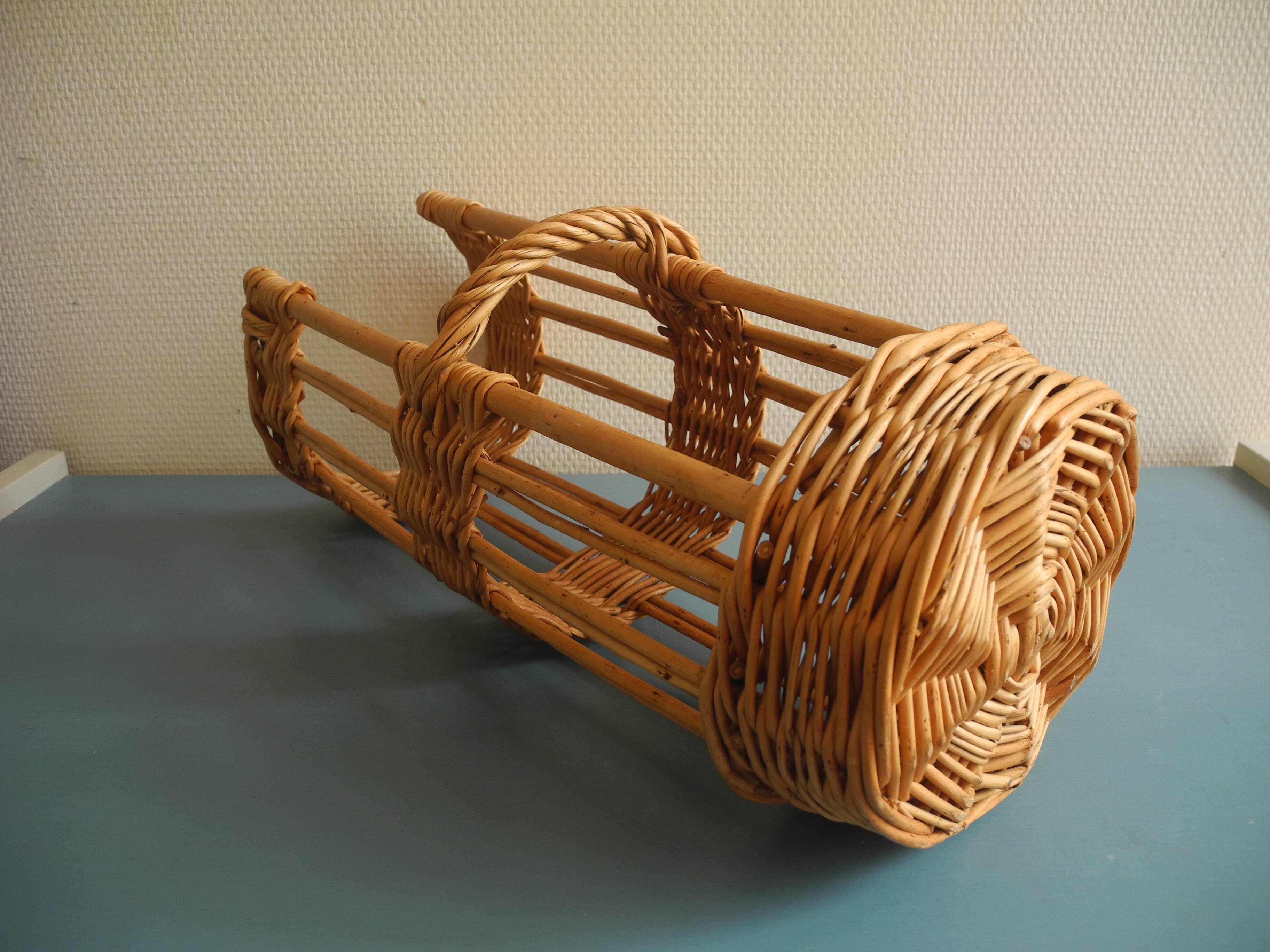 vintage wicker bread rack basket