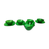 Vintage Vereco cups made of green glass