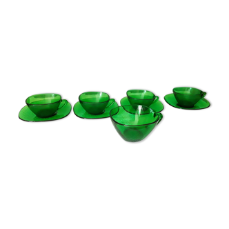 Vintage Vereco cups made of green glass