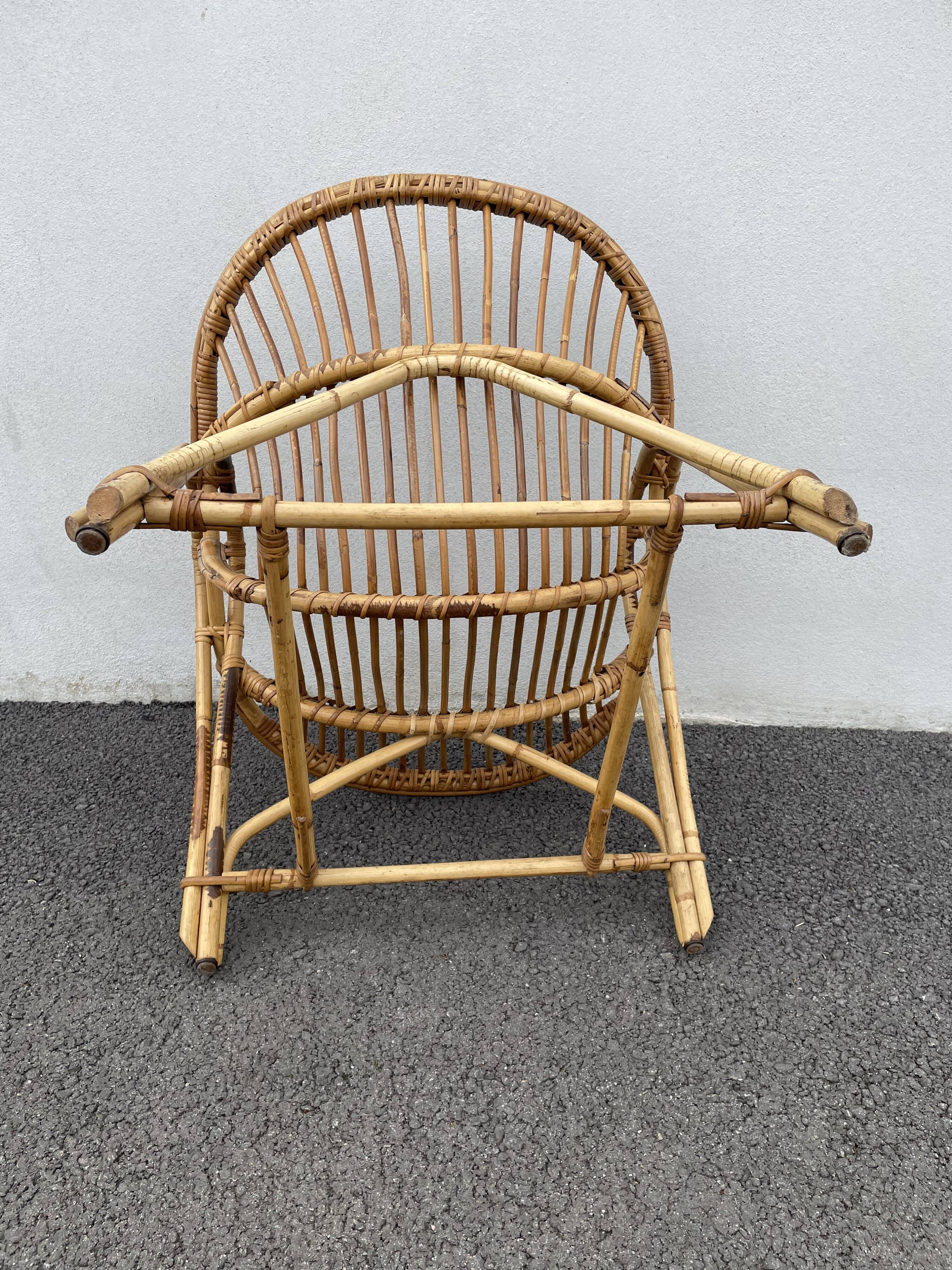 Rattan basket armchair