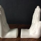 Pair of vintage bookends Ceramic hands