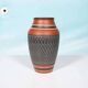 Vintage handmade ceramic vase, terracotta and oil.
