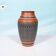 Vintage handmade ceramic vase, terracotta and oil.