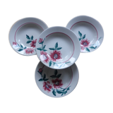 Set of 4 soup plates from the Sarreguemines factory, Monceau model 200214