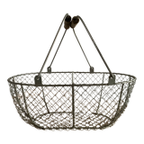 Panier vintage en metal et bois