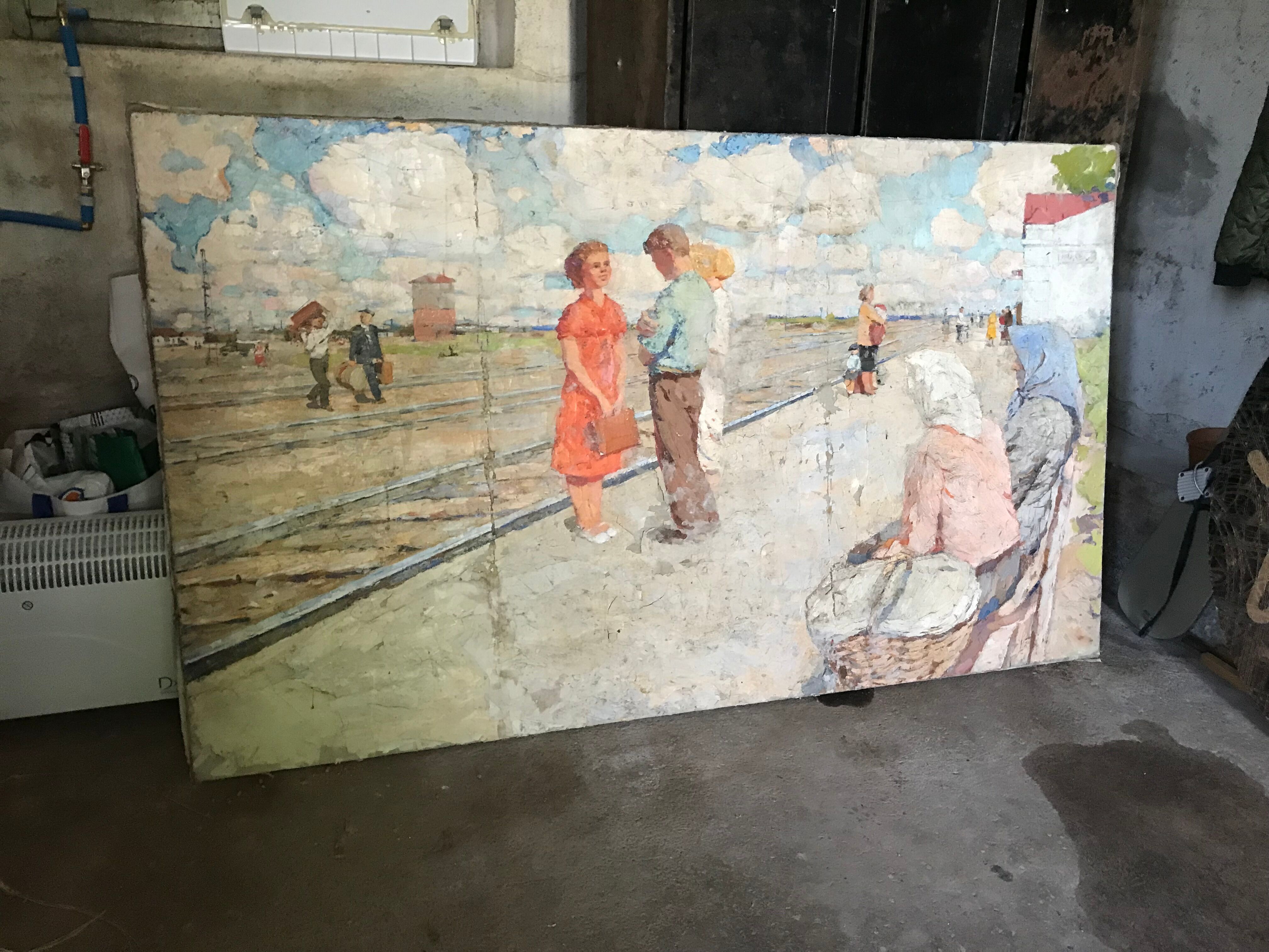 Old painting 120 x 205 cm