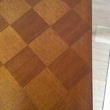 Table basse vintage bois pieds compas