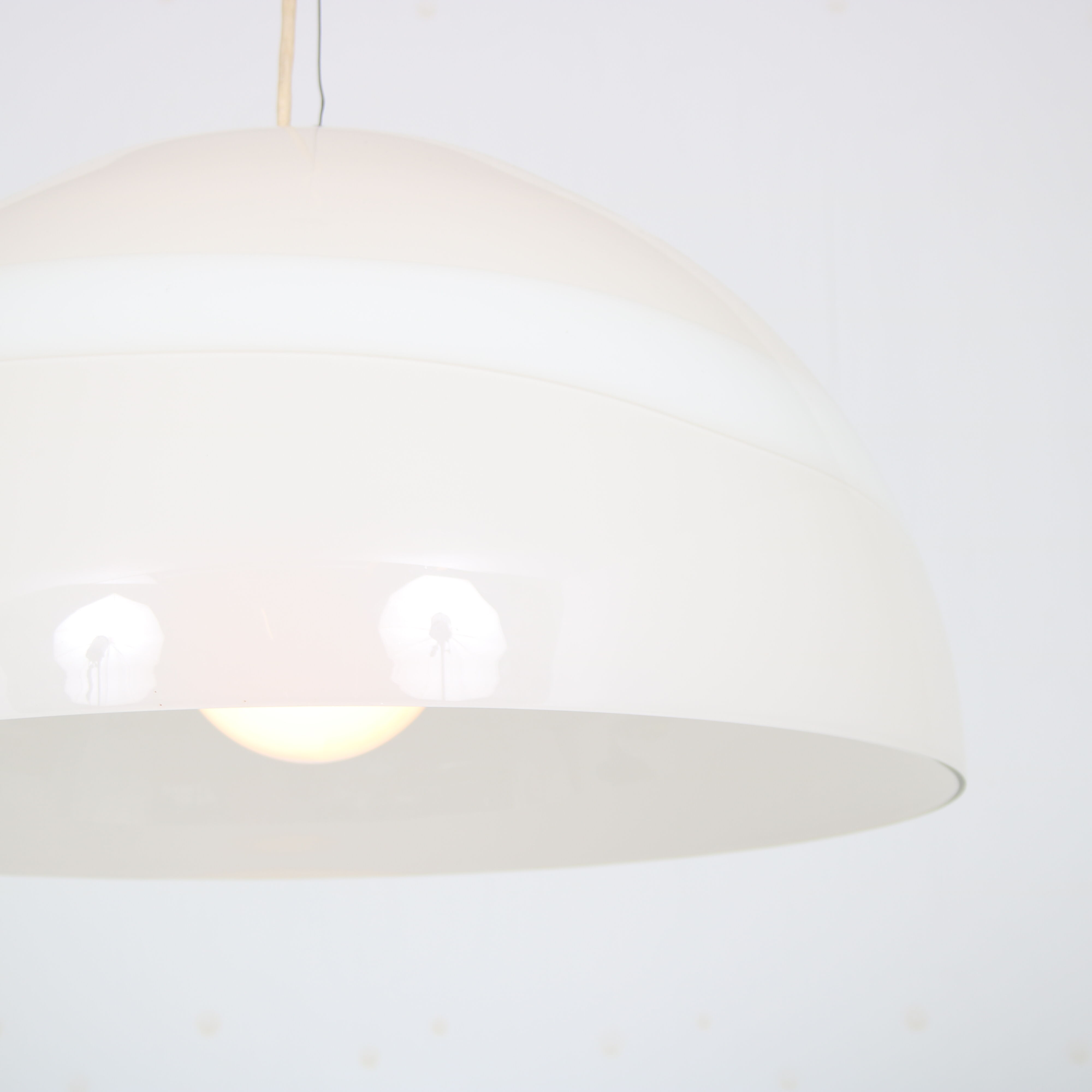 1970s glass hanging lamp by Leucos, Italy