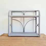 Etagère rotin ancienne grise