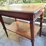 Napoleon III style Worker side table in solid light wood rectangular 1880