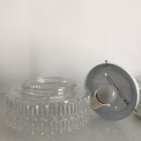 Round cast glass ceiling light