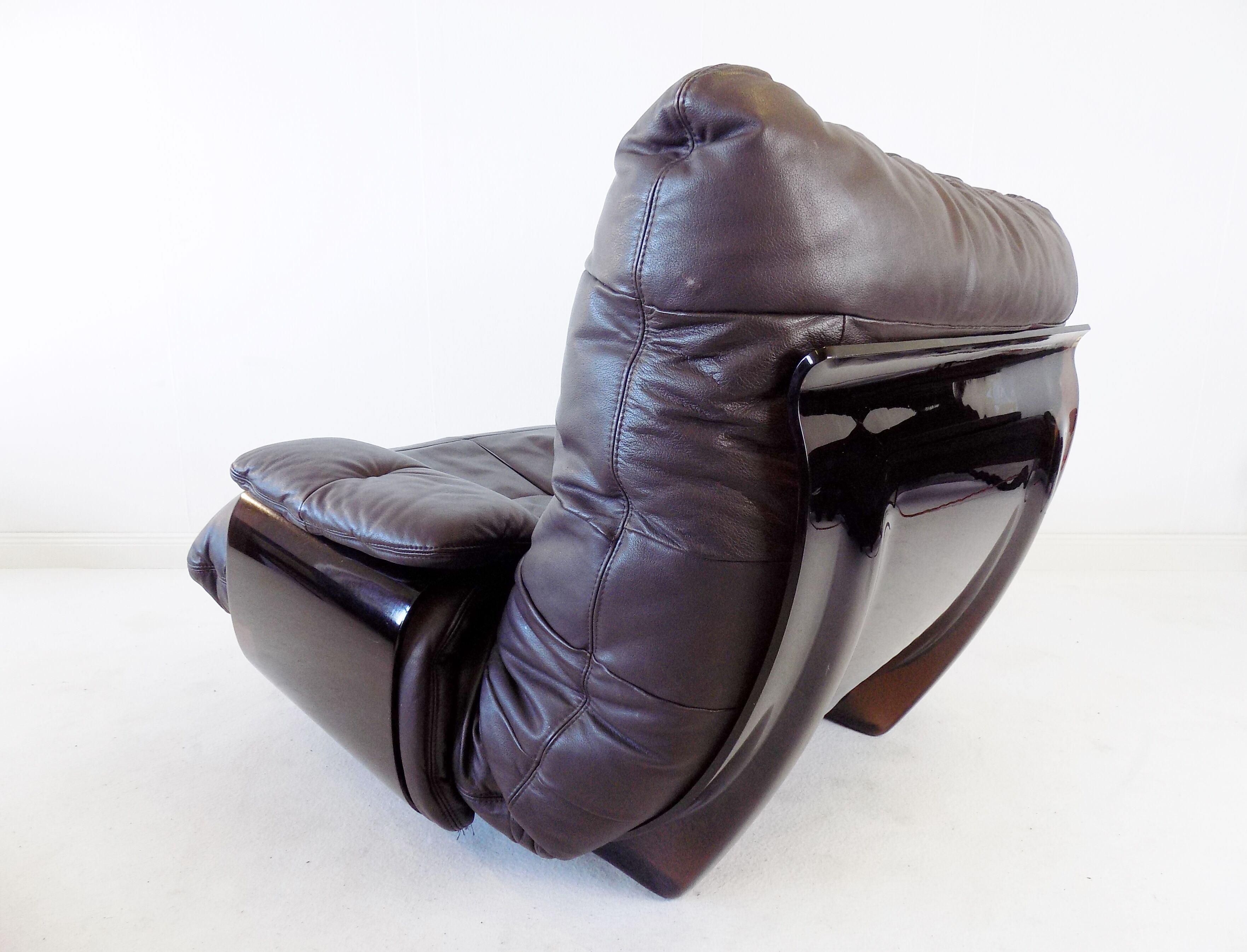 Ligne Roset Marsala brown leather armchair by Michel Ducaroy