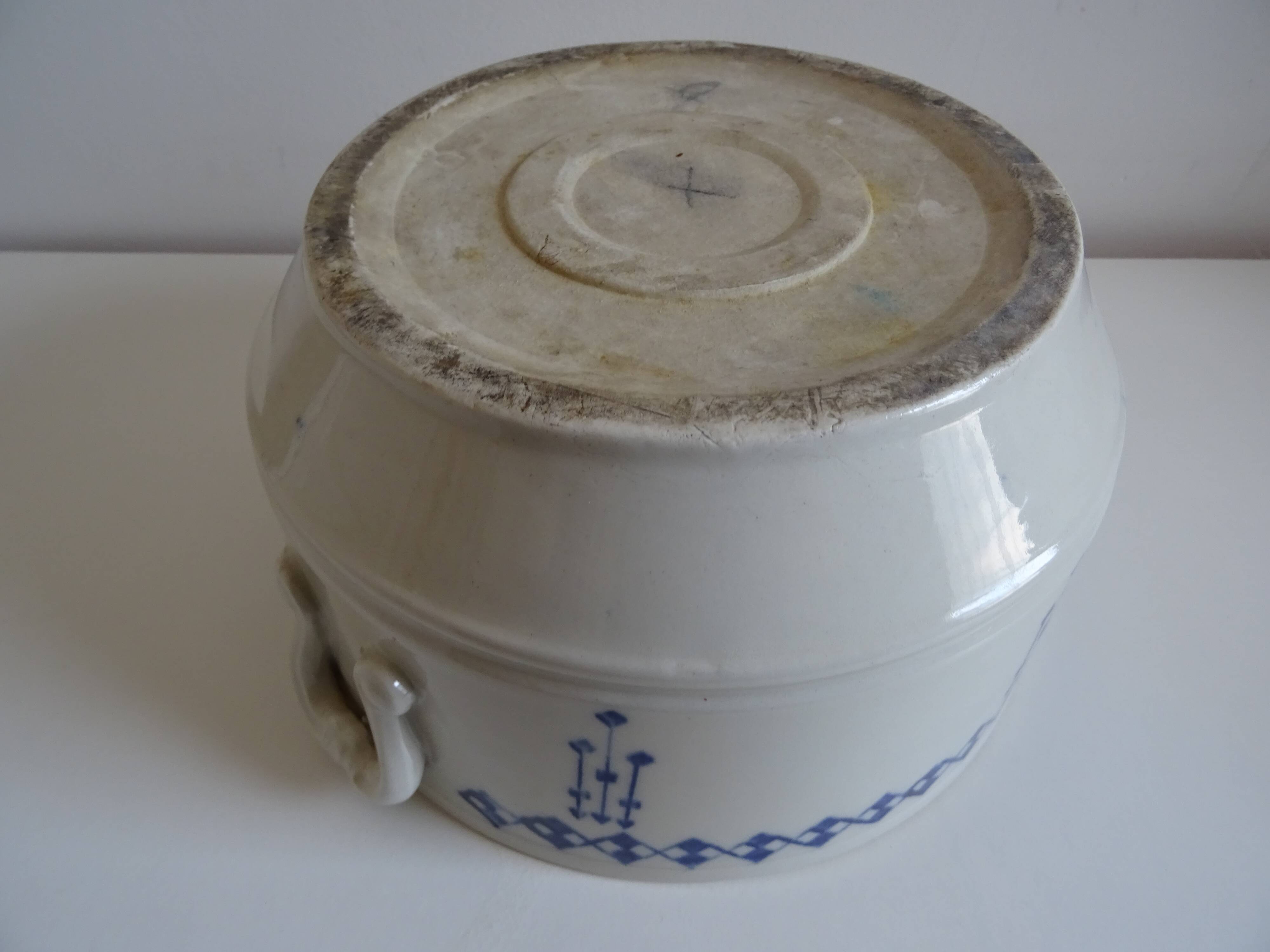 Old earthenware tureen of Saint Uze France