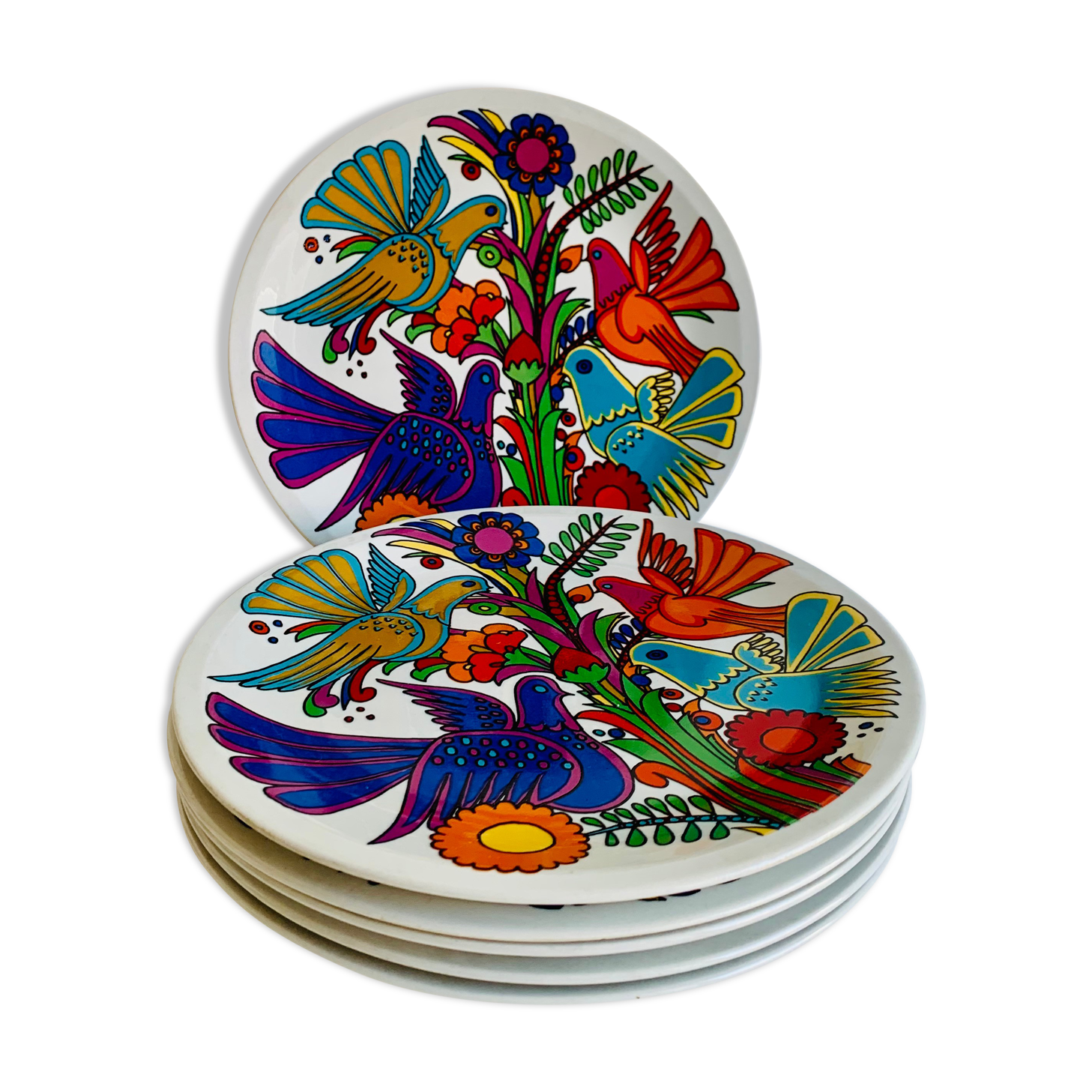 Ensemble de 6 assiettes Villeroy & Boch Acapulco, années 1970