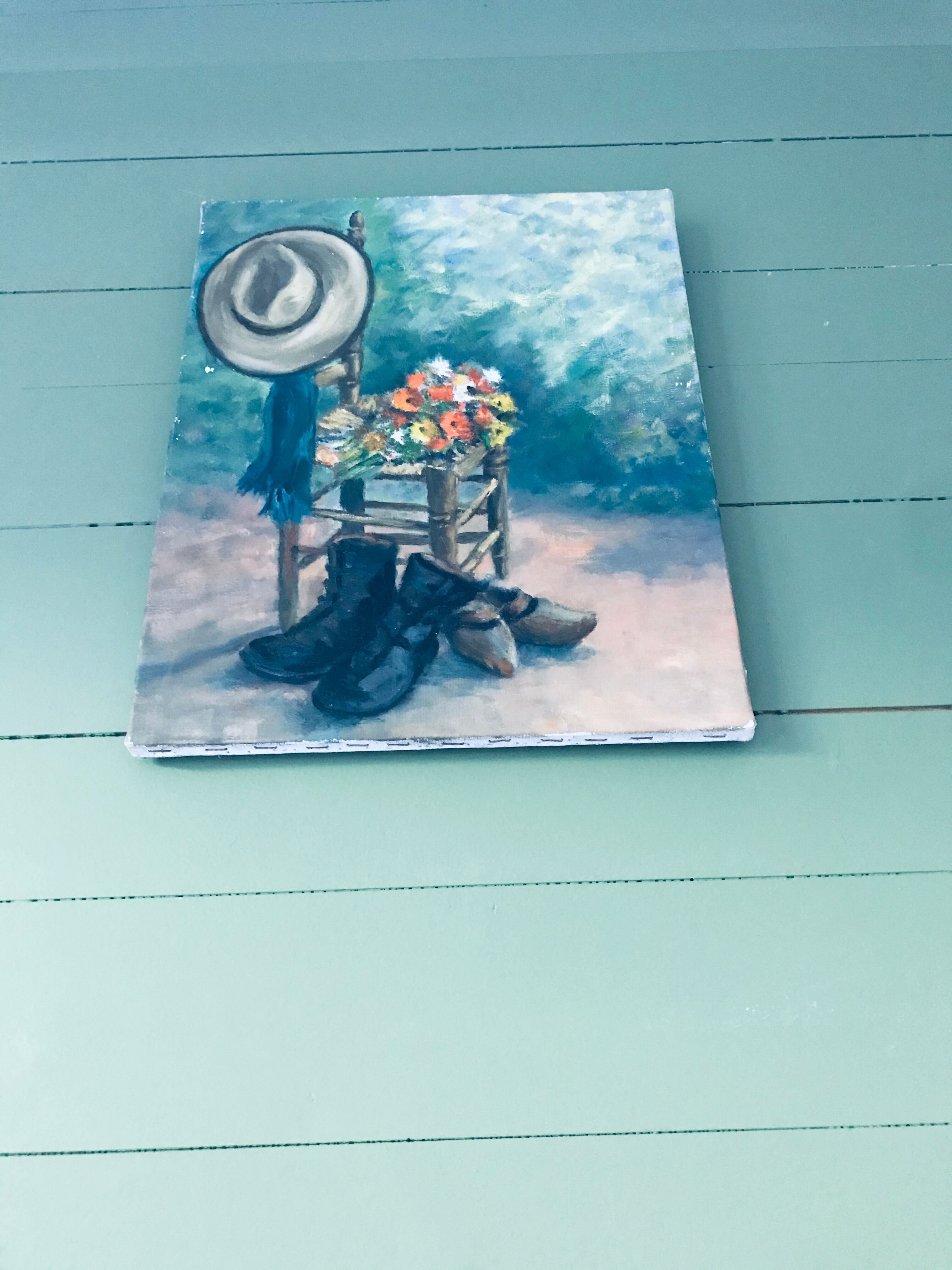 Oil on canvas campaign stage