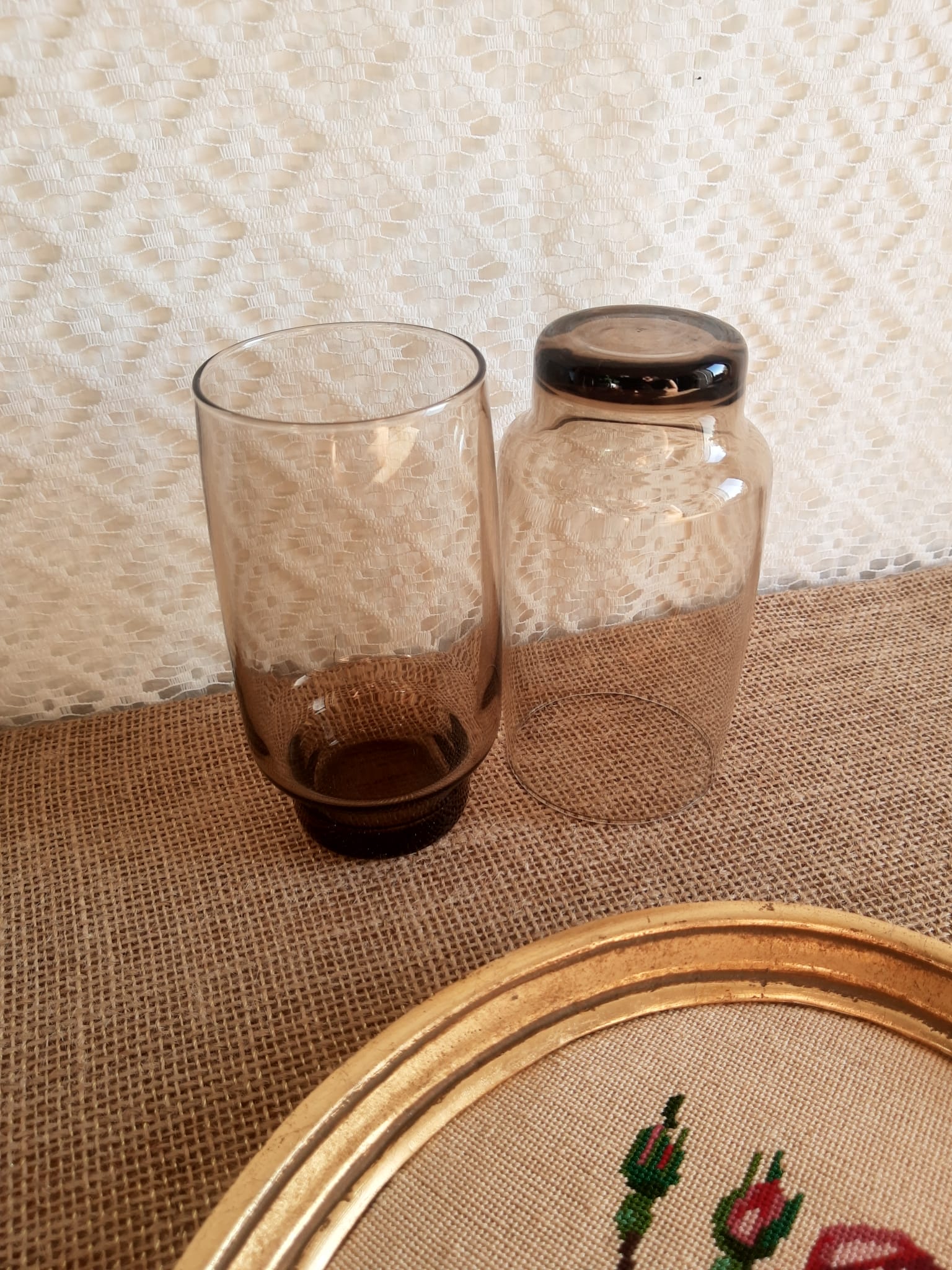 Duo of vintage 70s smoked glasses