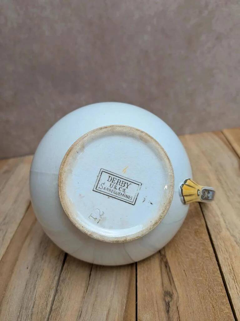 Old milk jug Sarreguemines U&c – Ironstone – Derby polychrome model