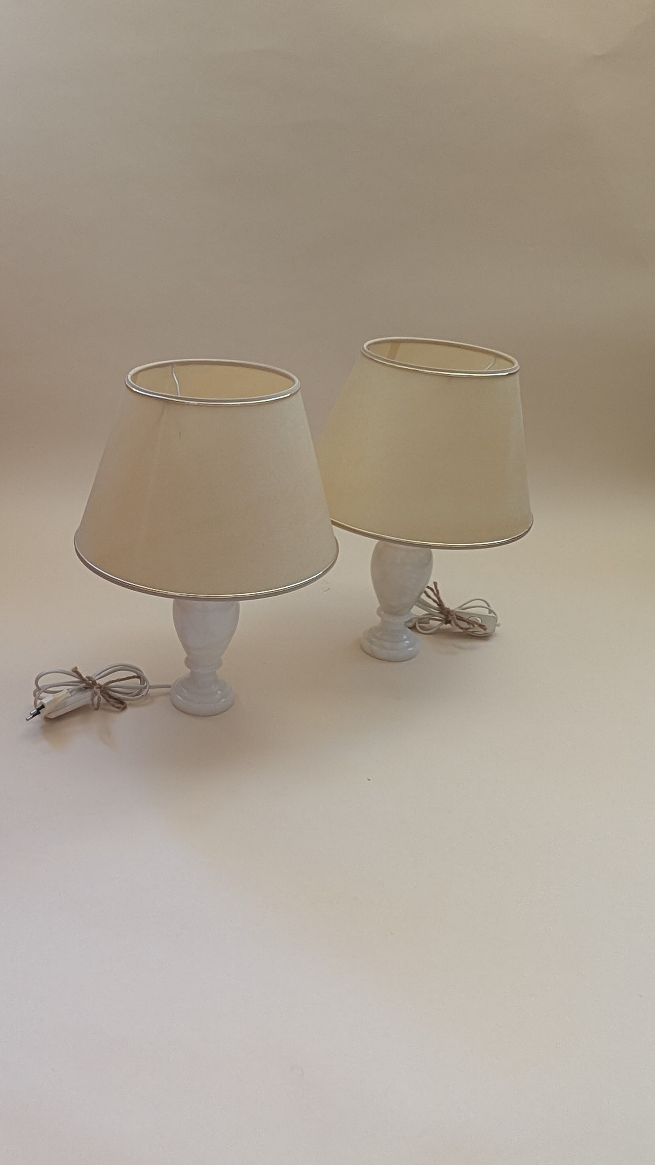 Pair of alabaster lamps