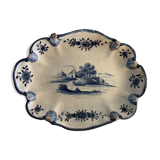 Old dish mounted in ceramic, scallop