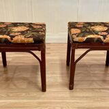 Rattan bench or pair of stools 1950.