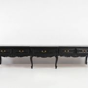 20th Century Louis XV style black low sideboard, France