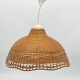 Suspension / Rattan lamp / wicker / natural fibers, vintage