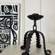 Brutalist iron candlestick Folk art