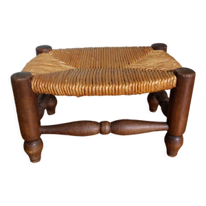 Repose pied tabouret bas bois et