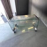 Gallotti & radice vintage glass bar cart and side table