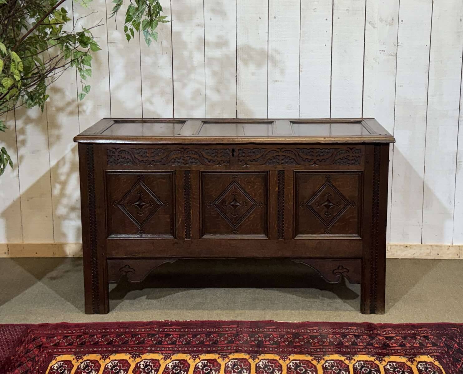 19th-century English oak chest