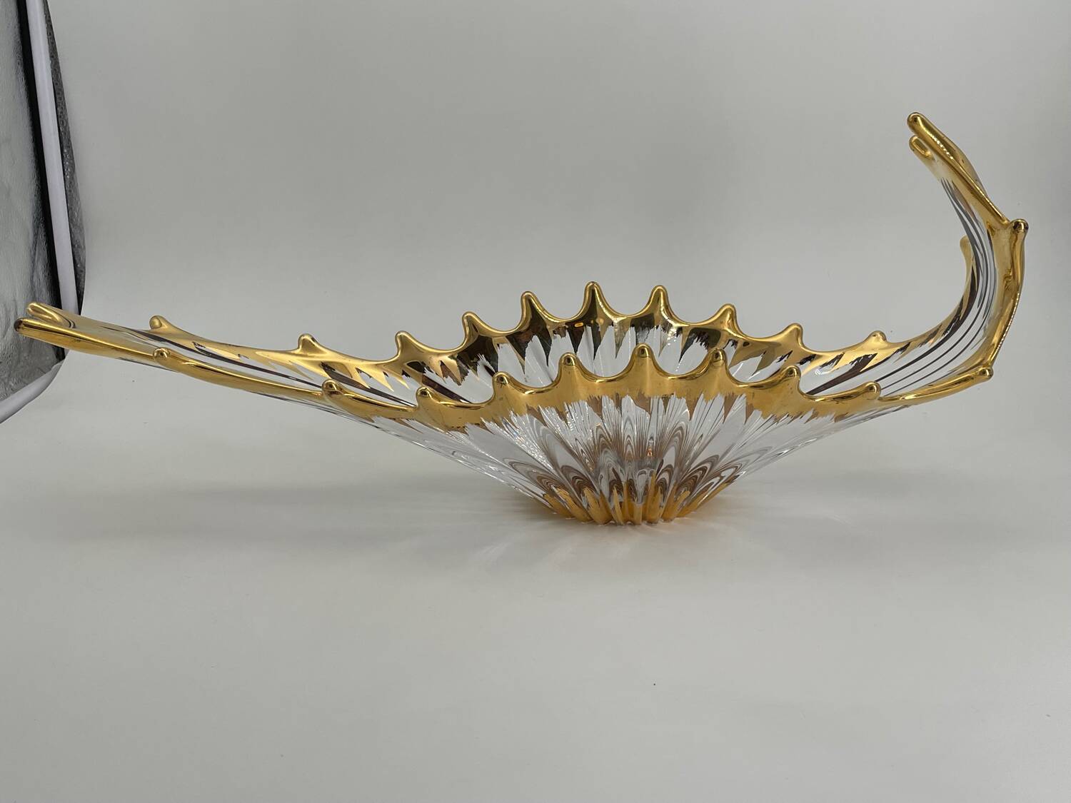 Old Bayel golden crystal vase or fruit bowl