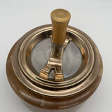 Vintage onyx and gold pusher ashtray